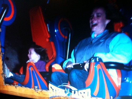 Rachel and Shelly on the Steel Lasso Rollercoaster at Frontier City