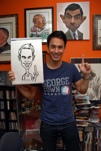 George Young caricature for Mediacorp Okto Channel