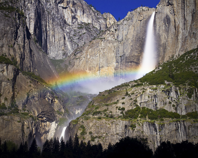 Lunar Rainbow over Yosemite Falls in Yosemite National Park