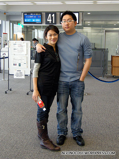Rachel and I by the departure gate