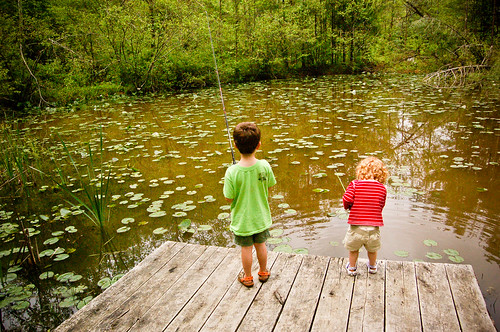 Conner and Lilli fishing
