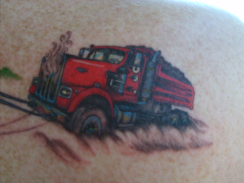 Dump truck tattoo 