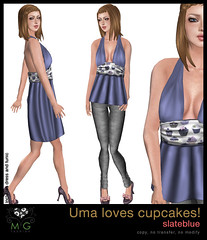 [MG fashion] Uma loves cupcakes! (slateblue)