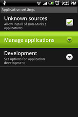 Go into "Manage applications" to remove apps