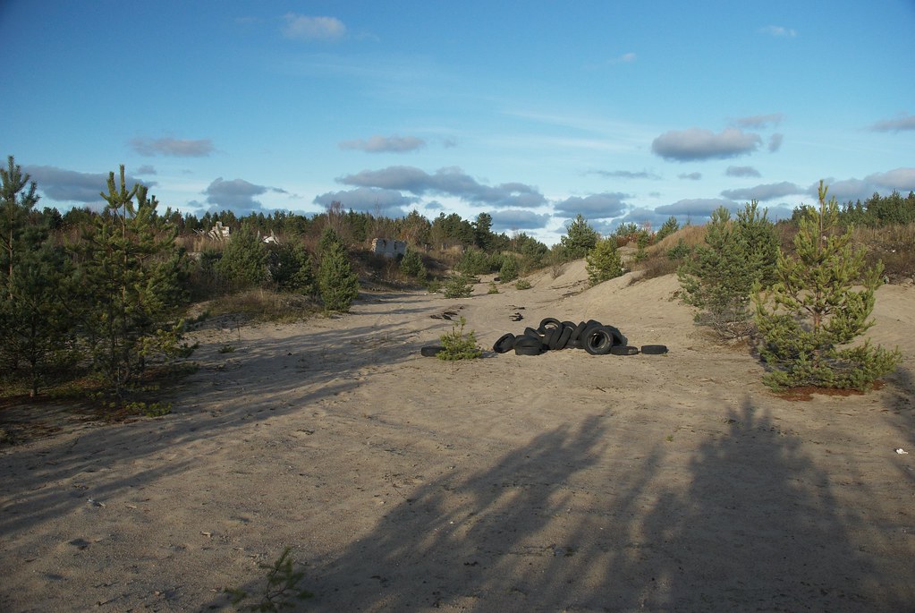 Landscape with tires