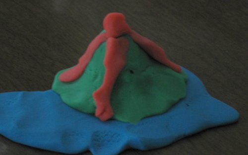 Playdough volcano