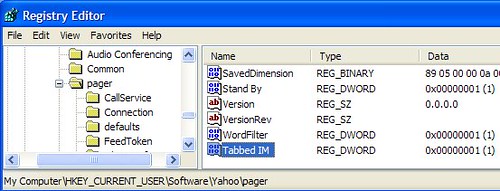 Windows Registry untuk ym multi tab