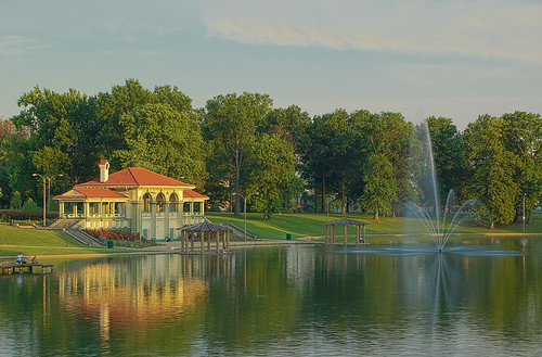 Boathouse Lake, Carondelet Park, in Saint Louis, Missouri, USA