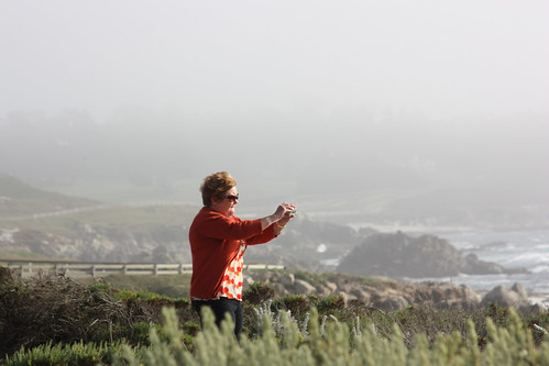Sue taking a photo at 17 Mile Drive