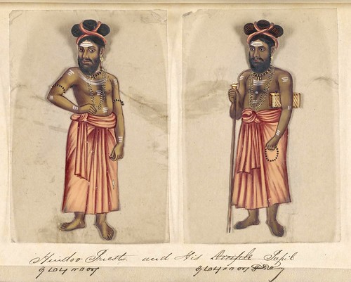 011-Sacerdote hindú y su discipulo-Seventy two specimens of castes in India 1837