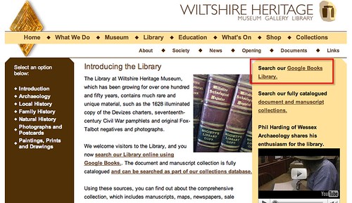 Wiltshire Heritage Library does Google books.... http://www.wiltshireheritage.org.uk/library/