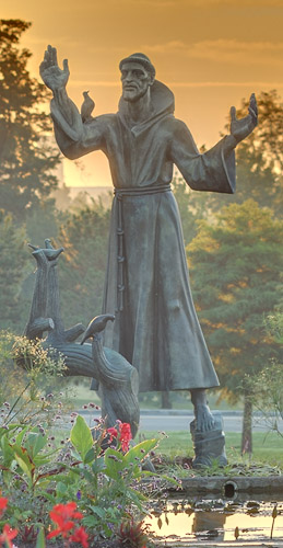 Statue of Saint Francis of Assisi, in Forest Park, Saint Louis, Missouri, USA