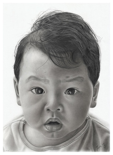 Theme: Drawing Pencil Portrait of a Child. Portraying A Small Child, a baby.