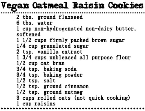 Vegan cookies recipe.