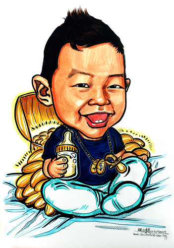 Caricature of a rich baby