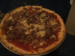 Ribeye and gorgonzola pizza