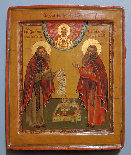 Russian Icon, at the Saint Louis University Museum of Art, in Saint Louis, Missouri, USA - Saints Zosim and Savvatti