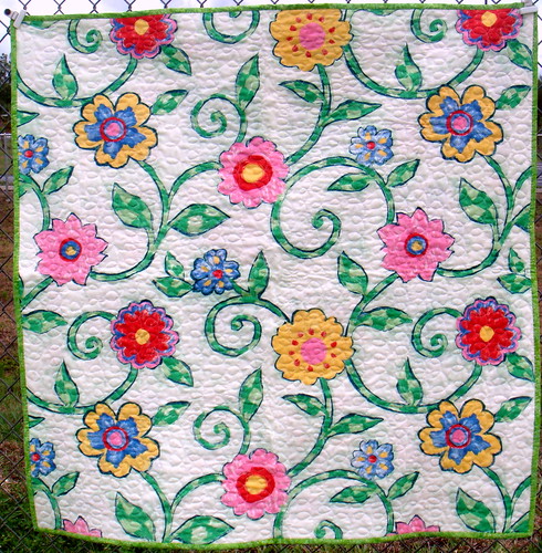 girls crayons quilt backing
