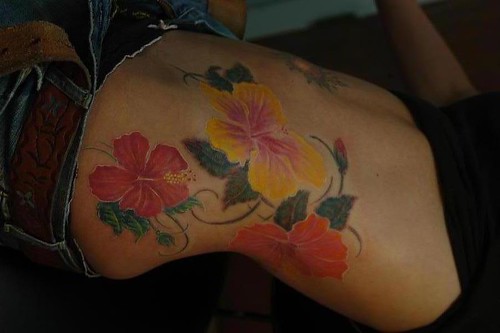 hibiscus flower tattoos. Hibiscus flower tattoo artist/