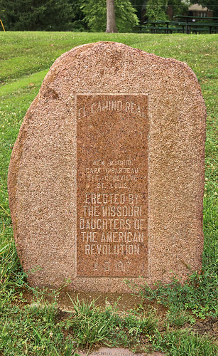"El Camino Real" D.A.R. monument, in Kimmswick, Missouri, USA