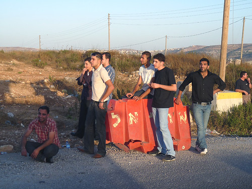 Atara - Bir Zeit checkpoint - 12 July 2009 - young men being detained separately from the other passengers
