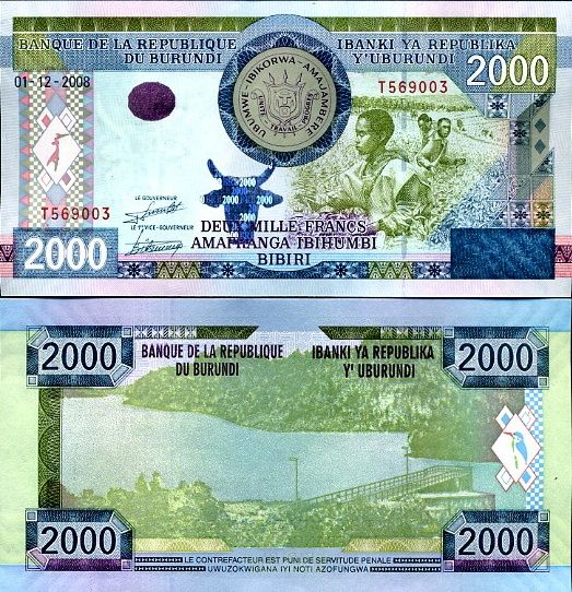 2000 frankov Burundi 2008
