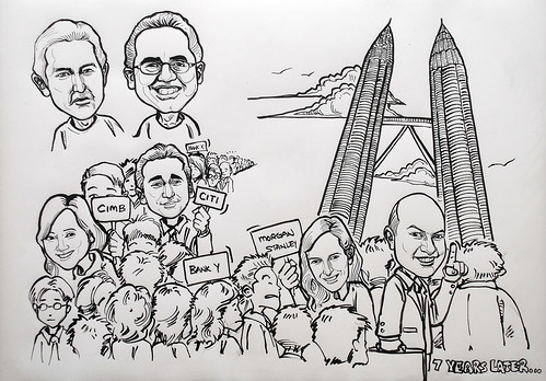 Caricatures for Morgan Stanley 1 in ink
