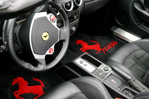 This silver Ferrari California had red gauges others have yellow 