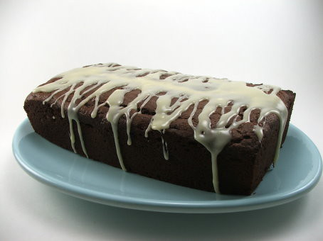 Chocolate Loaf Cake with White Chocolate Glaze