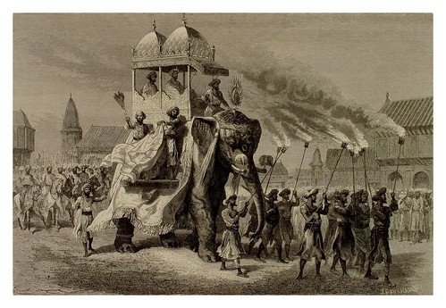 019- Desfile del ejercito del Rahja en Baroda-La India en palabras e imágenes 1880-1881- © Universitätsbibliothek Heidelberg