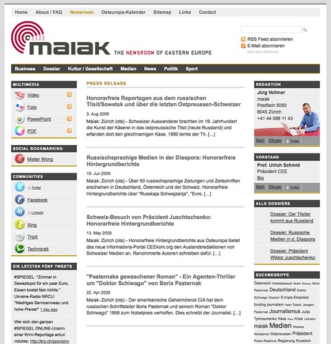 Der Social Media Newsroom von maiak im Juli 2009 ©  J