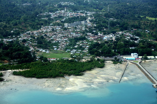 aerial of the town of Mkoani