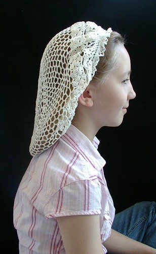 snood side made from antique doily