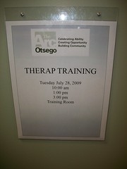 The Arc Otsego notice board on Therap training