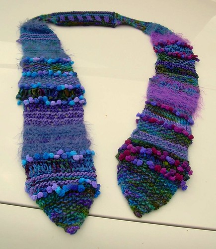 Little Fishies Beaded Panel Scarf sans beads