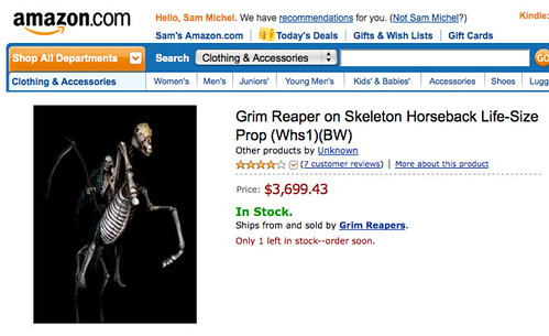 Grim Reaper on Skeleton Horseback Life-Size