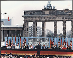President Reagan Giving a Speech at the Berlin...