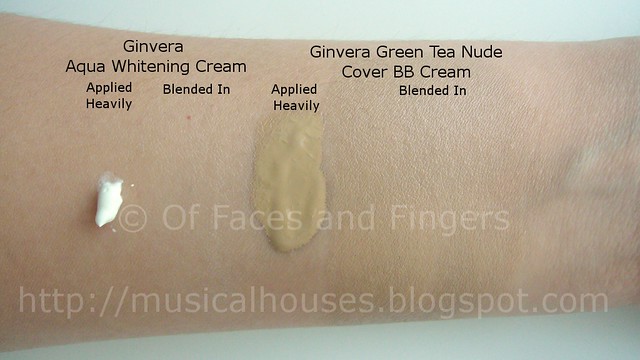 ginvera aqua whitening bb cream swatch