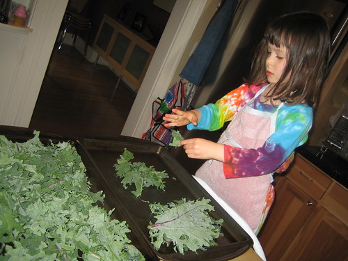 making kale chips