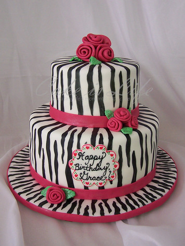 pink and white zebra cake. Zebra Cake
