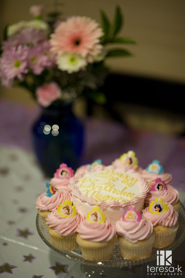 My daughter's Third Birthday Party with princess cupcakes by Teresa K photography, Teresa Klostermann, Folsom Portrait photographer