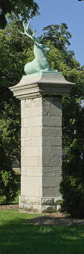 Tower Grove Park, in Saint Louis, Missouri, USA - column with stag
