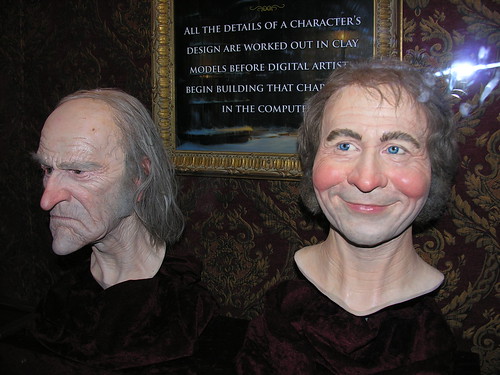 Clay masks - maquettes - of actors Jim Carrey and Bob Hoskins