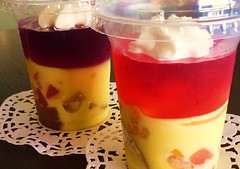 Delightful Trifles Of Jelly, Caramel and Cake cubes