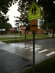 Raised crossing outside Mt. Hope Elementary in Lansing, MI. Photo: League of Michigan Bicyclists