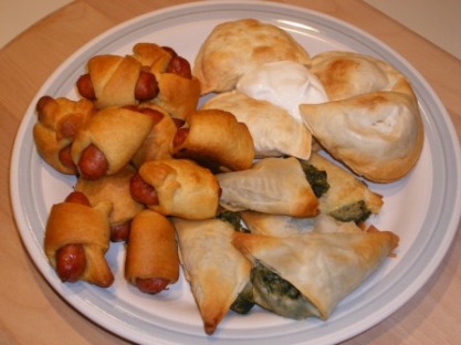 A Hat Trick of Appies: Piggies in a Blanket, Pierogi, and Spanakopita
