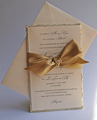 Handmade Custom Fabric Wrapped Single Wedding Invitation1