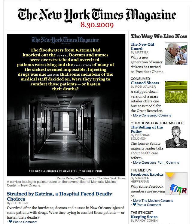 : New York Times Magazine, ProPublica-Coverstory (Screenshot)