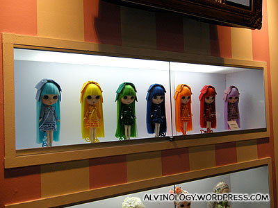 Bright neon coloured Blythe dolls