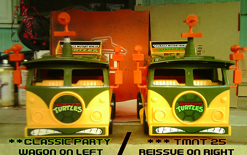 The tOkKa junkyard Car Show :: Classic Party Wagon vs. TMNT 25 Reissue //  side by side 